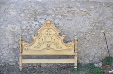 letto laccato veneziano con comodini, laccato e scolpito