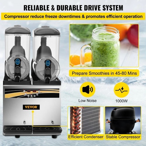 2x15L Kommerzielle Slushy Maschine Doppel Getränkespender Kaltsaft Getränkebereiter - Bild 5 von 7
