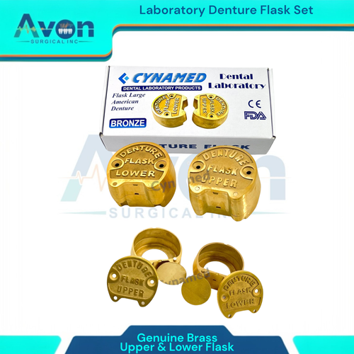 2 Piece Set - Dental Lab Denture Flasks | Upper Flask and Lower Flask | Brass - Picture 12 of 15