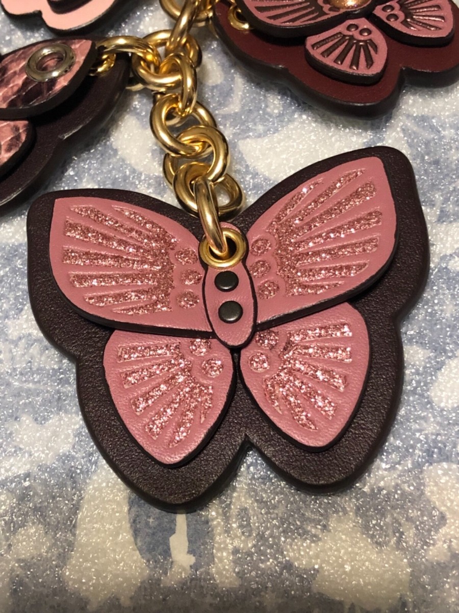 COACH バタフライ クラスター チャーム キーホルダー ピンク コーチ COACH コーチ キーホルダー COACH アウトレット