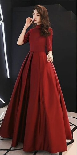 simple maroon gown