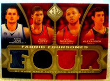 Love/Lopez/Gordon/Alexander 2008-2009 SP Game Used Fabric Foursomes#01/125!RARE 