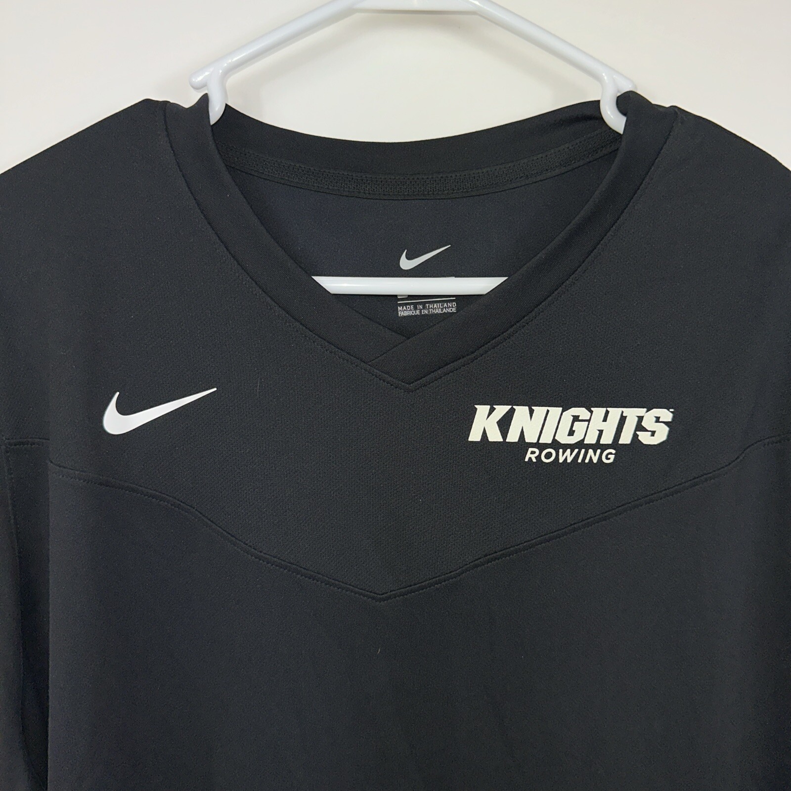 FILA T shirt Nike UCF Knights Rowing donna 3XL Dri Fit nera manica lunga scollo a V