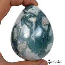 1400 Ct Natural Untreated Dendrite Moss Agate Egg Shape Crystal Healing Gemstone