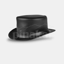Premium Leather Shapeable Black Top Hat   Stylish  High-Quality