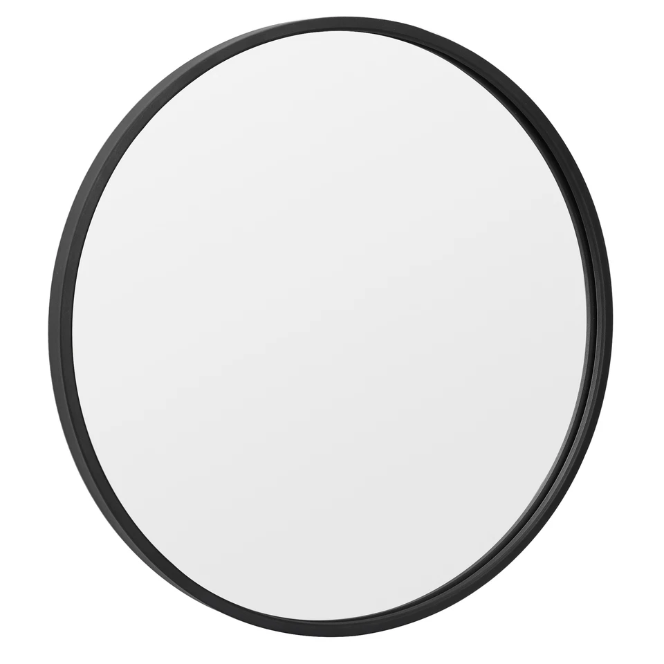 Black Round Mirror Circle Wall Mirror with Metal Frame Vanity Entryway 18Inch  - Image 2 of 4