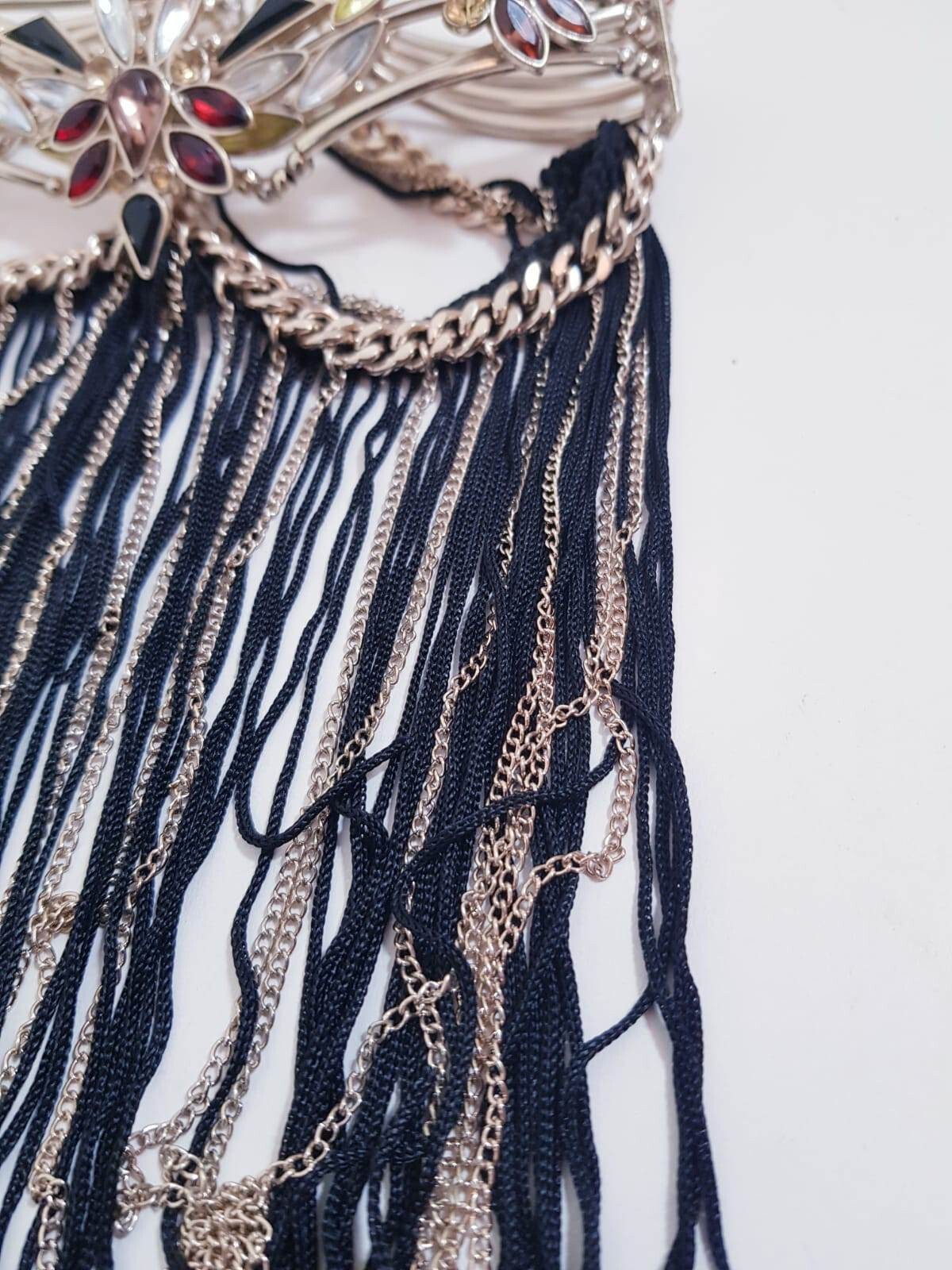 Long Beaded Multicoloured Handmade Statement Neck… - image 3