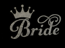 Rhinestone Design "Bride" Iron On Transfer Hot Fix