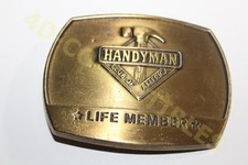 Vintage Belt Buckle Handyman Club of America Life Member 1996 3.25"