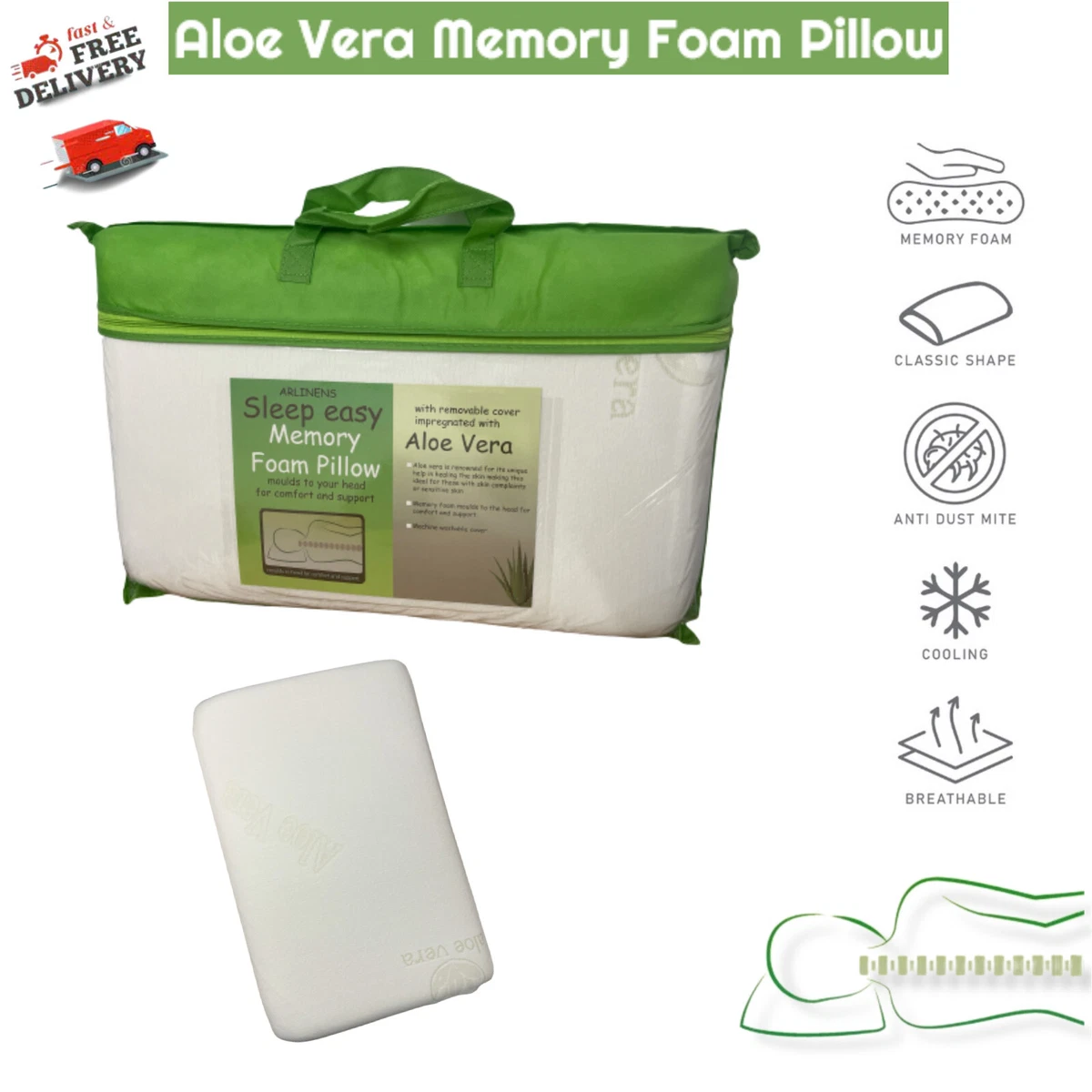 Memory foam pillow aloe cheap vera