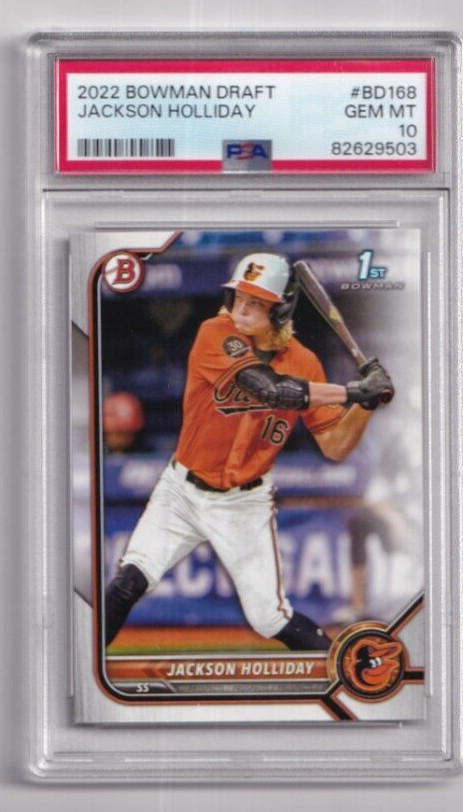 2022 Bowman Draft Jackson Holliday # BD 168 PSA 10 Gem Mint