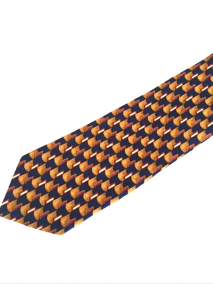 Corbata Jaeger Vintage 3.5" Ancho 61" Largo Retro Seda Hecha en Gran Bretaña Foto 4 de 4