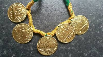 Punjabi Volkskultur Bhangra Gidha Sat Kartar Taweets grüner Faden Halskette C1