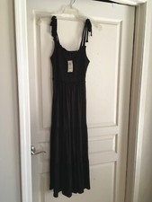 Black women's summer dresses size small new midi length 