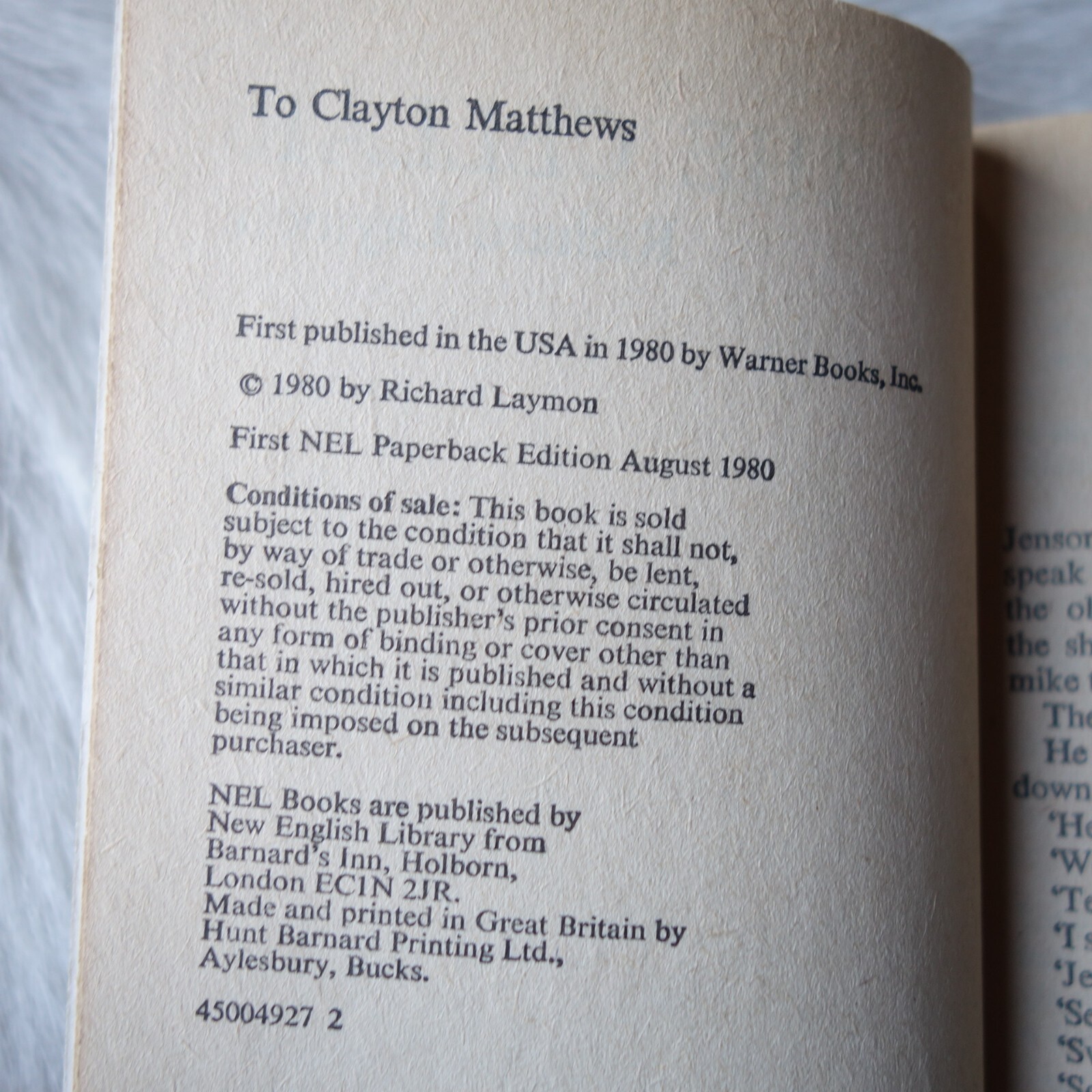 RICHARD LAYMON The Cellar 1980 Vtg RICHARD LAYMON 1st Edition NEL