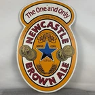 Vintage New Castle Brown Ale Tap Handle Lucite Wood and Wall Sign Beer Tavern