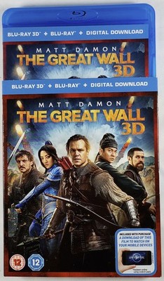THE GREAT WALL w/ Slipcover Used 3D + 2D Blu-ray Region-Free 2016 Matt Damon