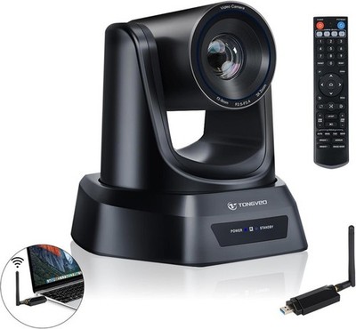 TONGVEO Wireless AI PTZ Camera 1080P Auto Tracking Zoom