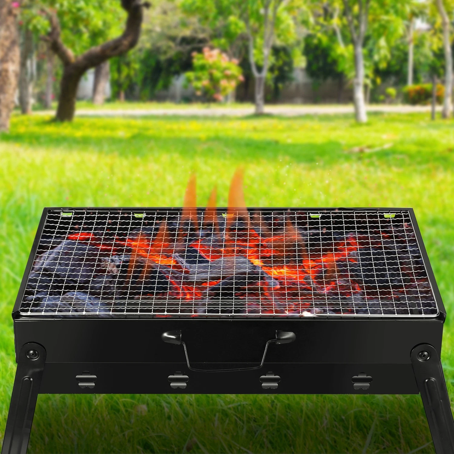 Portable Charcoal BBQ Barbecue Grill Lightweight Camping Picnic Outdoor Cooking