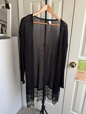 H&M Black Mesh Cardigan Size Medium