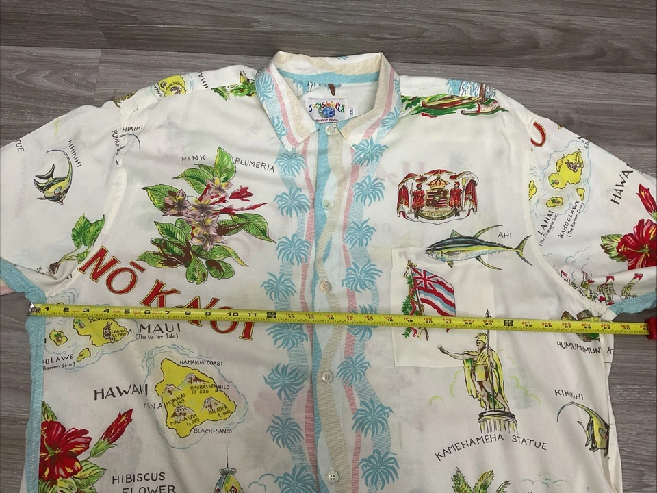 Camisa Tropical Hawaiana Estampado Floral JAMS WORLD Para Hombre Talla 2XL No Ka Oi Retro Foto 4 de 4
