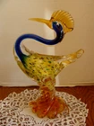LARGE Murano J.I. Co. Art Glass CRANE Bird Figurine 11" Tall with Label