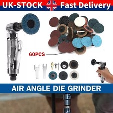 90 Degree Air Angle Die Grinder -1/4" Pneumatic Carving Tool w 60x 2" Discs Kit