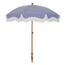 7ft Heavy Duty Beach Umbrella with Sand Anchor, Fringe for Sand, UV 50 , Patio