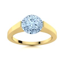 Aquamarine Stone 925 Silver Solitaire Handcrafted Birthday March Boho Ring