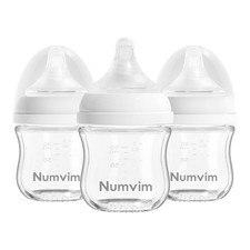 Natural Glass Baby Bottles Gentle  Extra Slow Flow, Newborn Breastfeeding Bottl