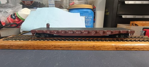Acopladores de gancho de cuerno de cubierta áspera Pennsylvania Athearn HO 50' Flatcar #500301 N/B | Condition: Used