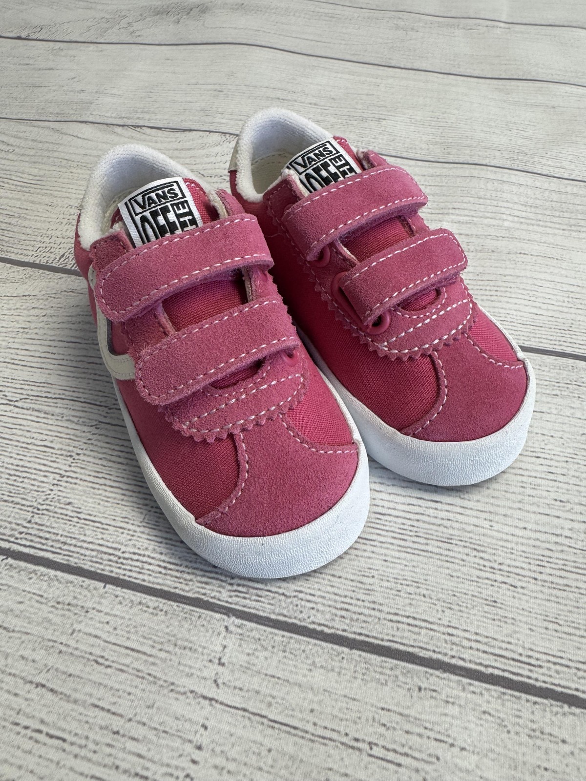 Vans Shoes Toddler Girls 5 Pink Sport Low Suede Strap Casual