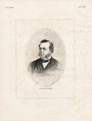 Anthony Waterer Knapp Hill Nursery Portrait botanist Holzschnitt woodcut