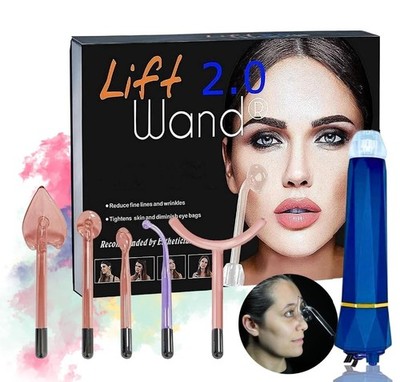 Facial Anti-Aging Lift Wand 2.0 - 20W Skin Therapy Device with 5 Attachments