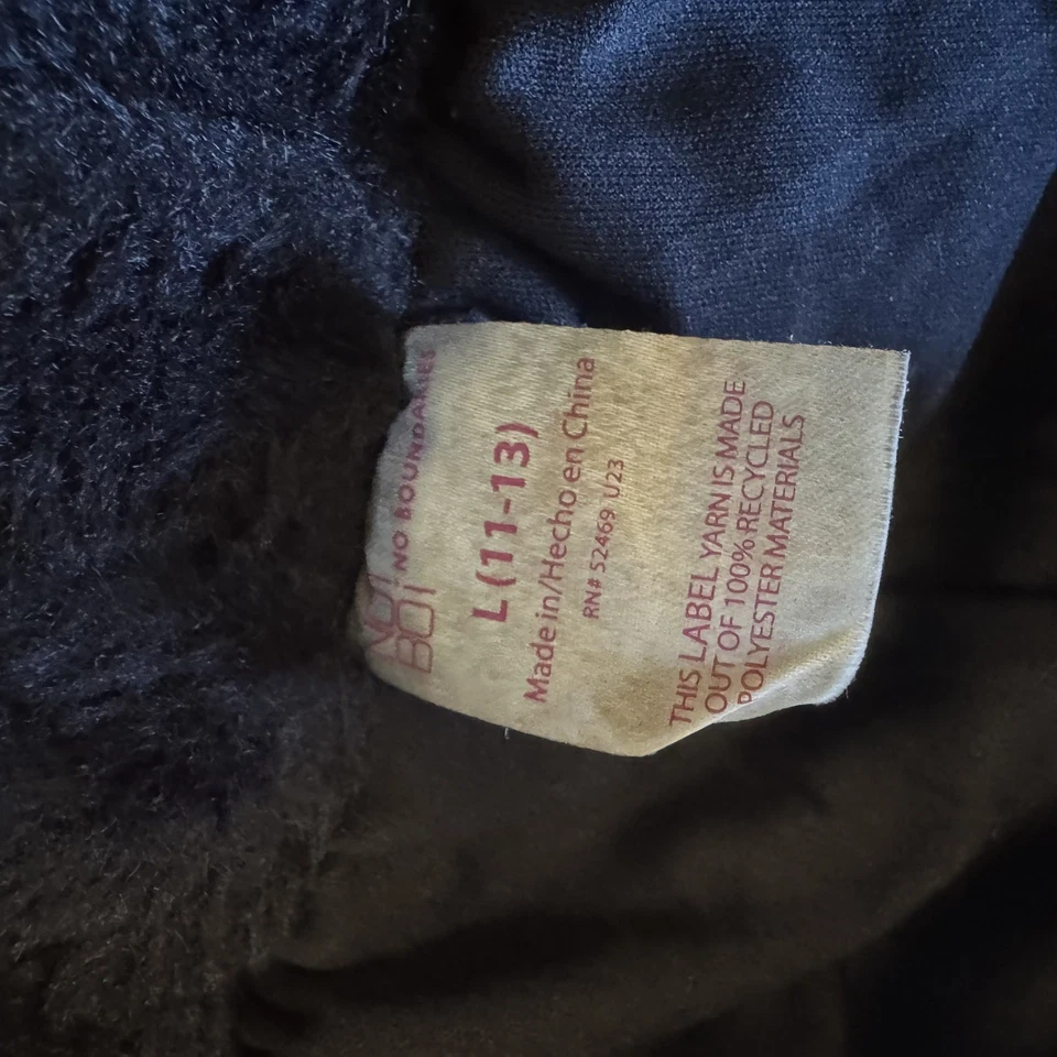 Pantalones de chándal No Boundaries negros de piel sintética talla L (11-13) forrados Foto 4 de 4