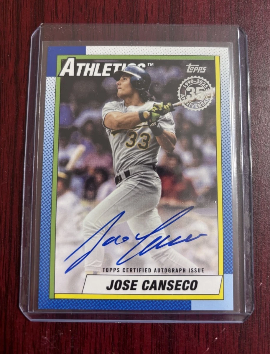 Carte Signée Jose Canseco 2023 Topps Chrome Green Wave #356 - Gradée PSA 10 - Baseball MLB