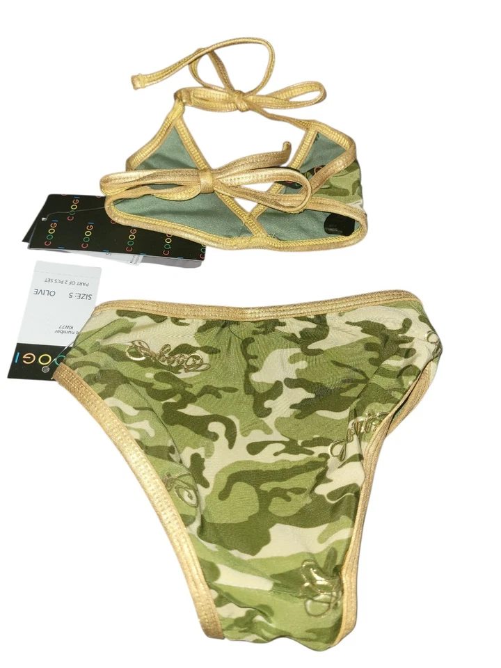 COOGI КАМУФЛЯЖ ЗОЛОТОЙ ОТДЕЛКИ БИКИНИ КУПАЛЬНИК ДЕВОЧЕК РАЗМЕР 5 - Изображение 2 из 2