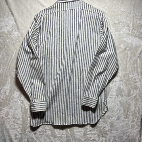 Vintage 90s Woolrich Button Up Shirt White Gray Stripe Chore Outdoor Flannel M - Picture 10 of 14