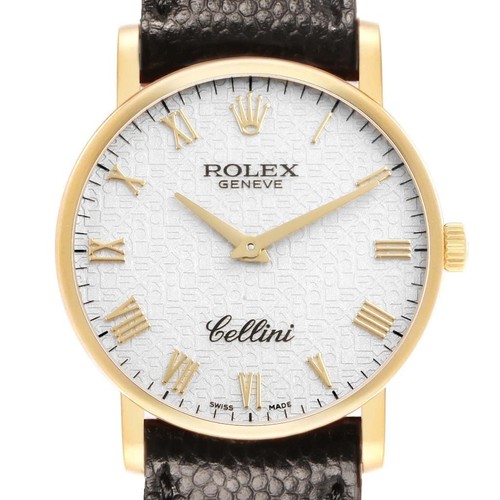 Rolex Cellini Classic Yellow Gold Ivory Anniversary Dial Watch 5115 Box Card