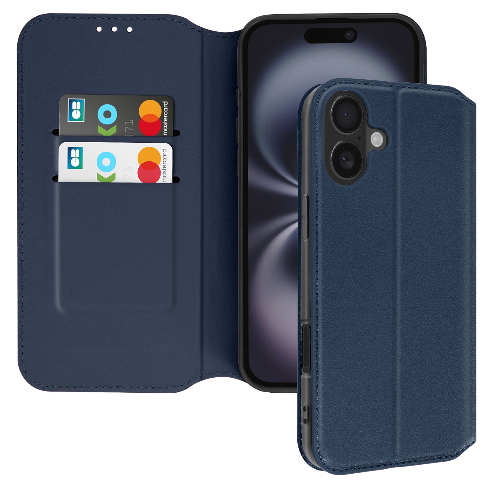 Coque iPhone 16 Plus intégrale pour regarder vos vidéos en voyage coloris Bleu Nuit
