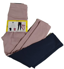 Tuff Athletics Youth Girls 2-Pack Fleece Lined Leggings Small 7/8 Black/Rose New