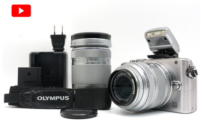OLYMPUS PEN Lite E-PL3 12.3MP Digital Camera w/ M ZUIKO Double Lens Kit N MINT
