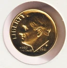 24k Gold Plate Rare Old US 1981 Liberty Roosevelt Dime Collector Collection Coin