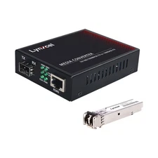 Gigabit Ethernet Media Converter Multimode Dual LC Fiber SFP to RJ45