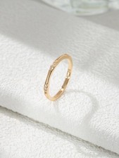 Gold Cubic Zirconia Stackable Ring For Women Size 5 6 7 8 9 10 11