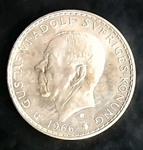 1966 Sweden 5 Kronor Silver Coin KM#839 Constitution Reform Commemorative BU