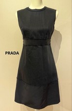 PRADA Dress Size 42 89cm Length Black Silk Lined Elegant Fashion