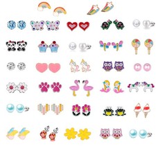32 Pairs Hypoallergenic Cute Animal Earrings for Girls  Teen Girls - Stainless