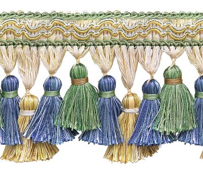 DÉCOPRO 3 3/4'' Long Tassel Fringe Trim, Spring Green [Sold By The Yard]