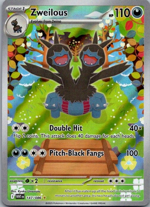 Zweilous 147/086 Holo Illustration Rare White Flare Pokemon Near Mint